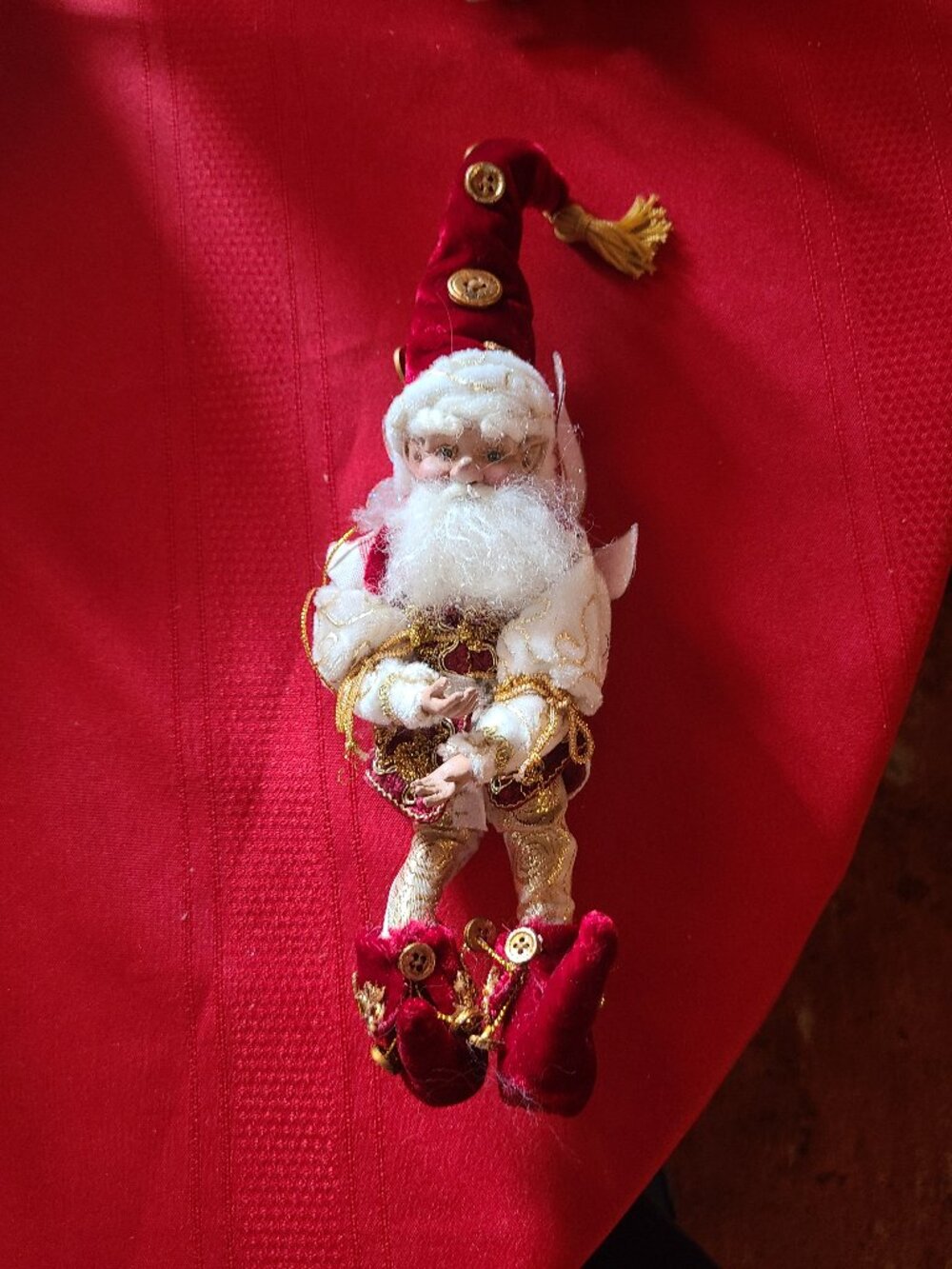 Mark Roberts Elf Fairy Santa Red Gold 11" Ornament Christmas Decor